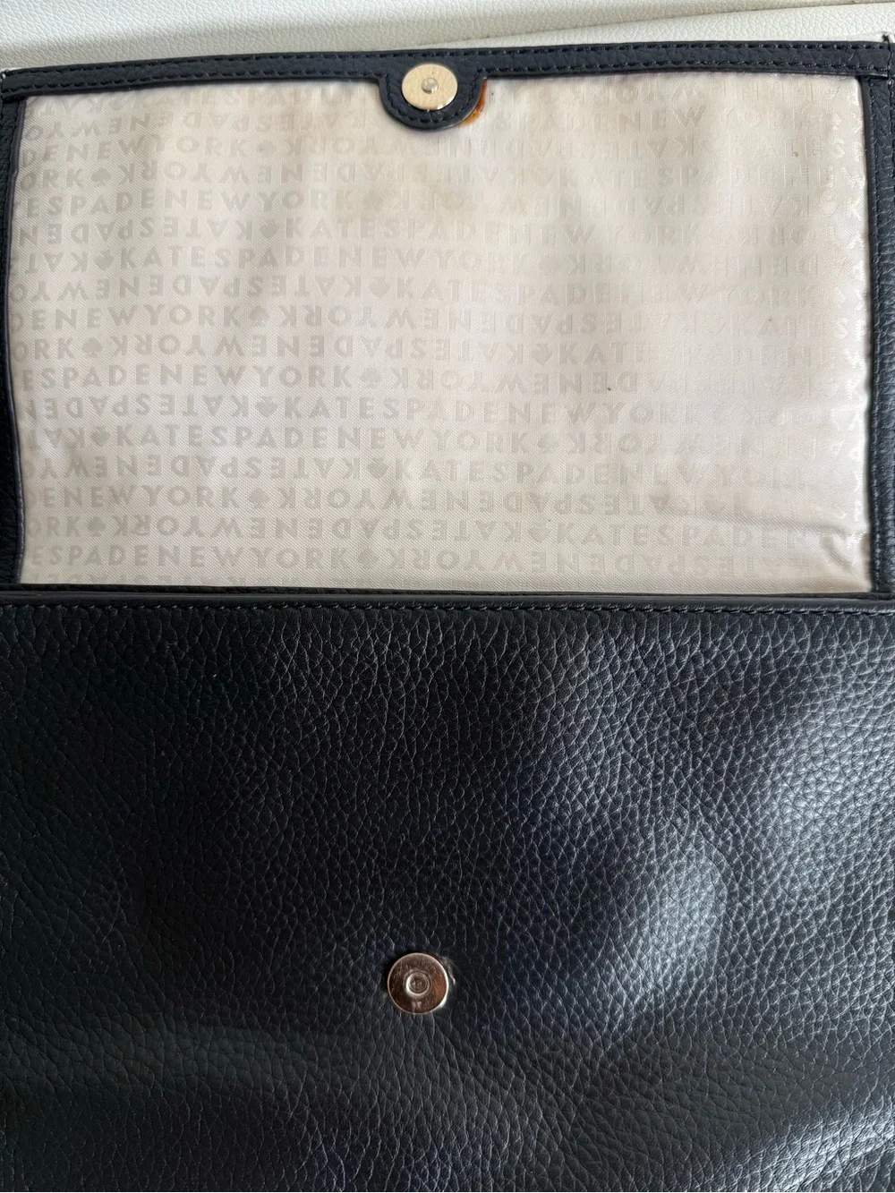 kate spade ostrich embossedBlack, White and Beige Crossbody Bag